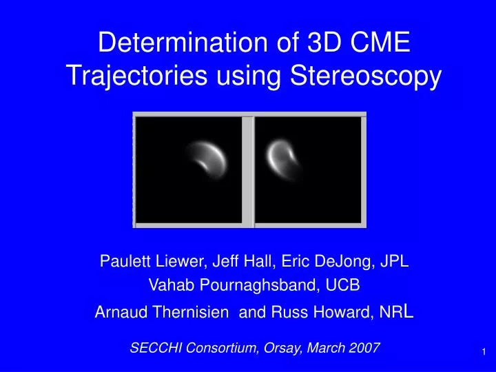 determination of 3d cme trajectories using stereoscopy