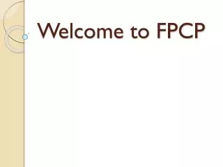Welcome to FPCP