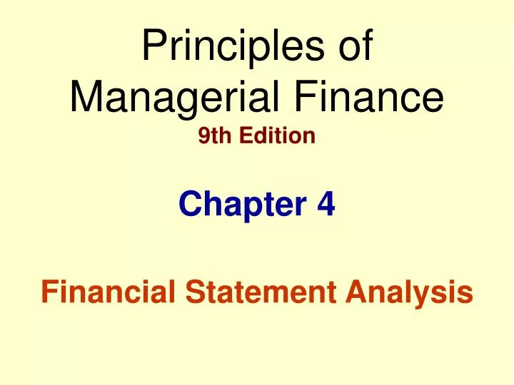 principles of managerial finance 9th edition