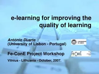 e-learning for improving the quality of learning