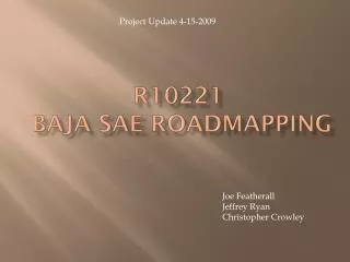 R10221 Baja Sae Roadmapping
