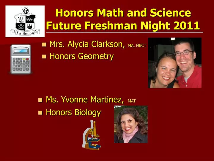 honors math and science future freshman night 2011