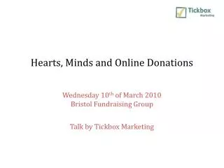 Hearts, Minds and Online Donations