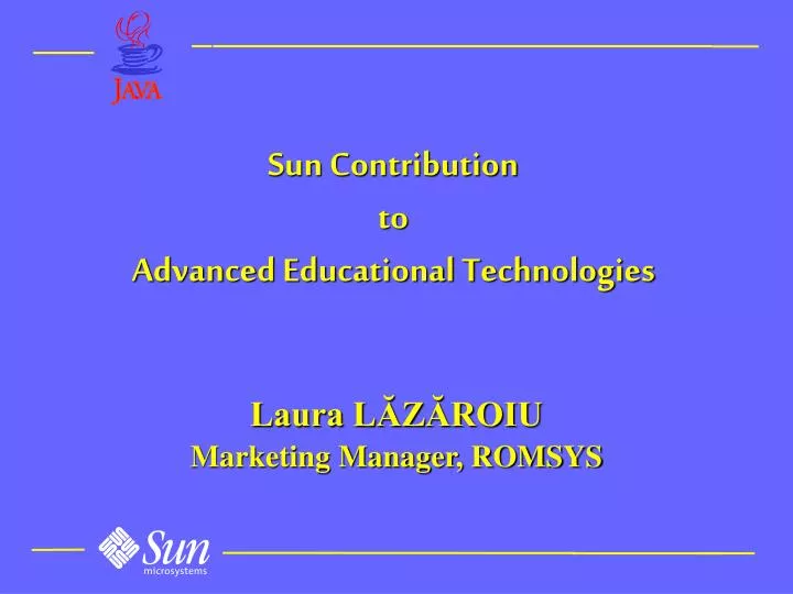 sun contribution to advanced educational technologies