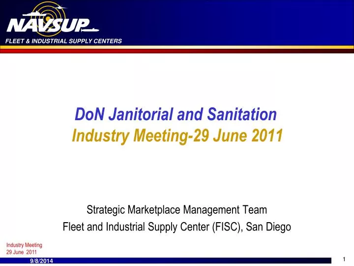 don janitorial and sanitation industry meeting 29 june 2011