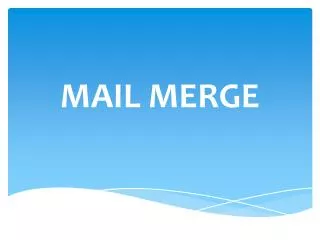 mail merge