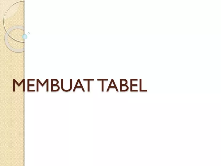 membuat tabel