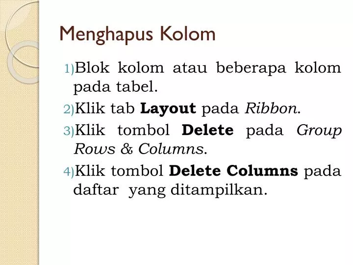 menghapus kolom