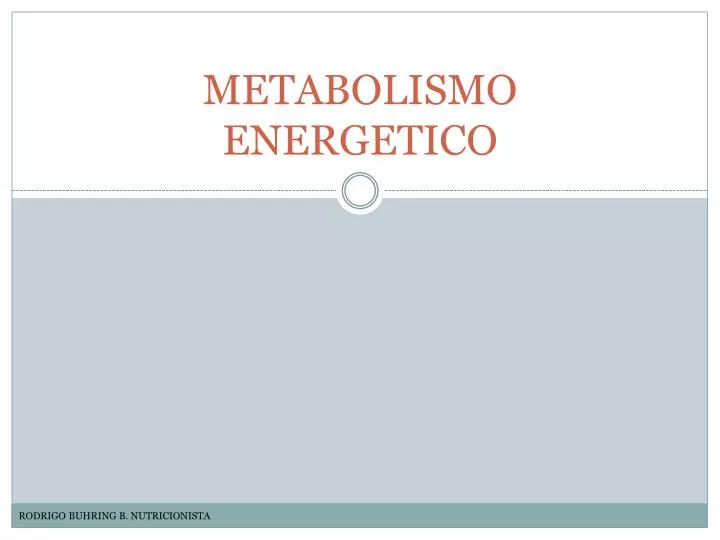 metabolismo energetico