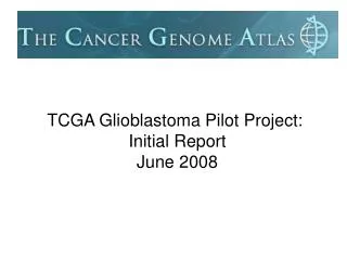 TCGA Glioblastoma Pilot Project: Initial Report June 2008