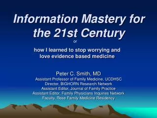 Information Mastery for the 21st Century