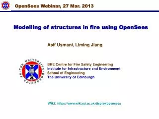 Modelling of structures in fire using OpenSees