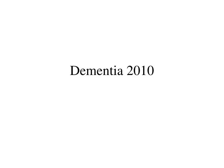 dementia 2010