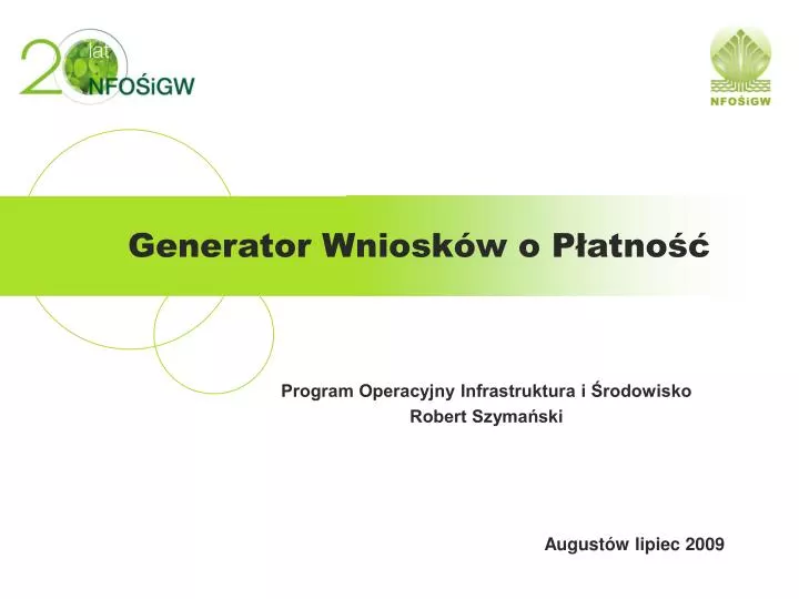 generator wniosk w o p atno