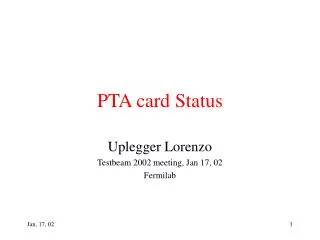 PTA card Status