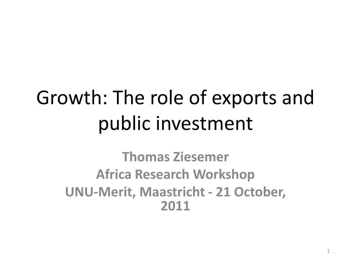 growth the role of exports and public investment