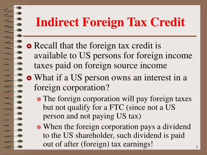 indirect foreign tax credit