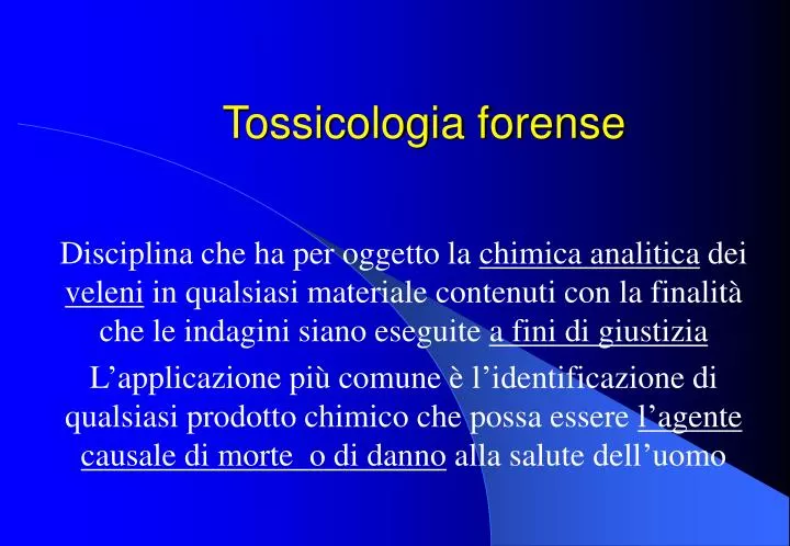 tossicologia forense