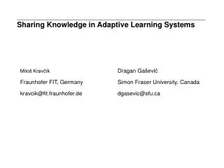 Sharing Knowledge in Adaptive Learning Systems