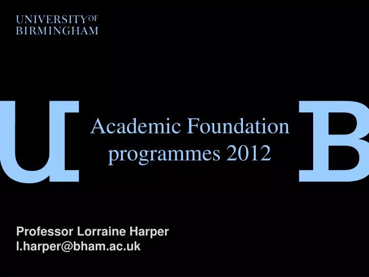 academic foundation programmes 2012