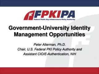 Government-University Identity Management Opportunities