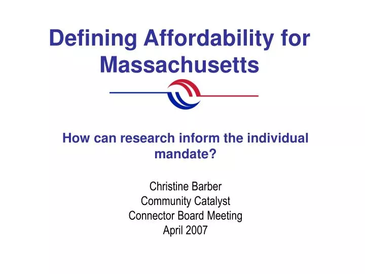 defining affordability for massachusetts