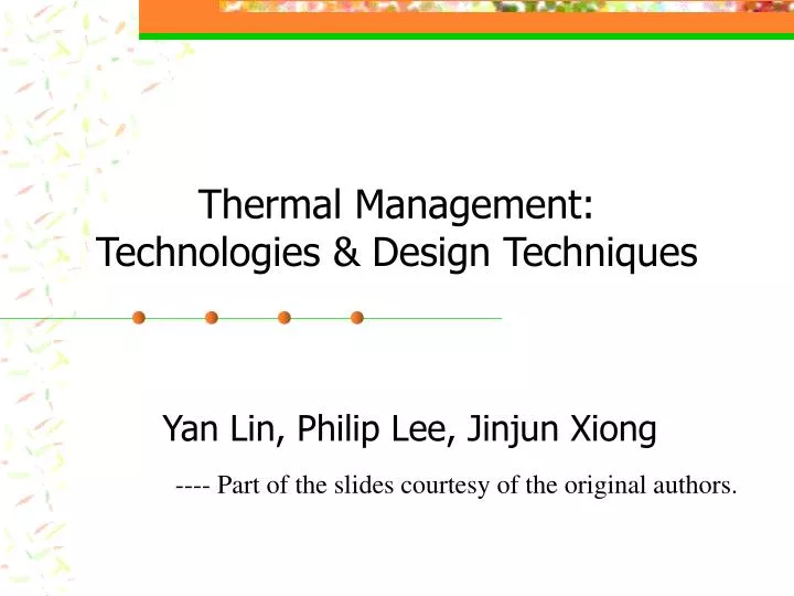 thermal management technologies design techniques