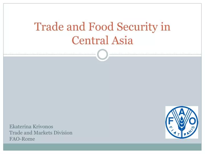 trade and food security in central asia
