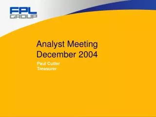 Analyst Meeting December 2004
