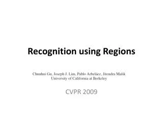 Recognition using Regions