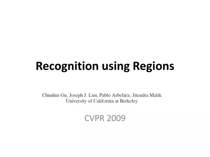recognition using regions