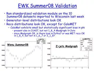 EWK Summer08 Validation