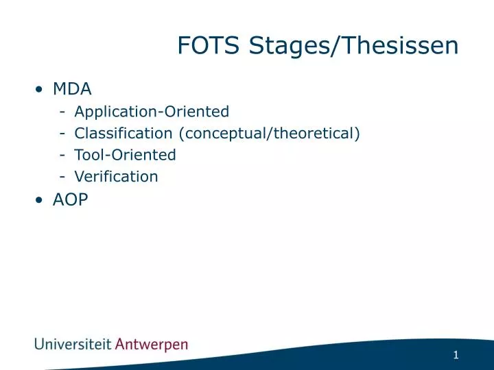 fots stages thesissen