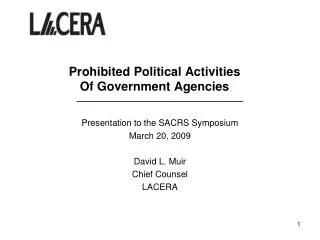 Prohibited Political Activities Of Government Agencies
