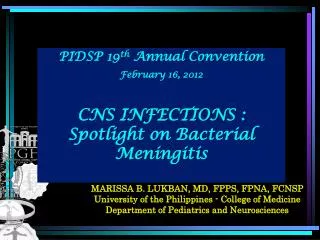 PIDSP 19 th Annual Convention February 16, 2012