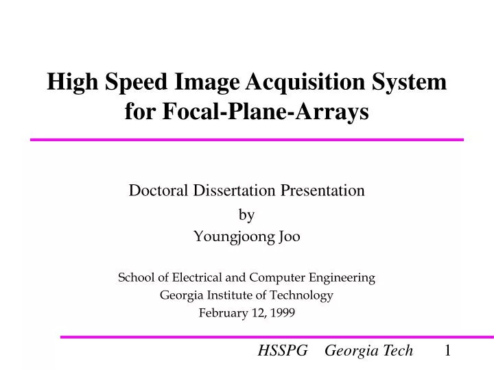 high speed image acquisition system for focal plane arrays