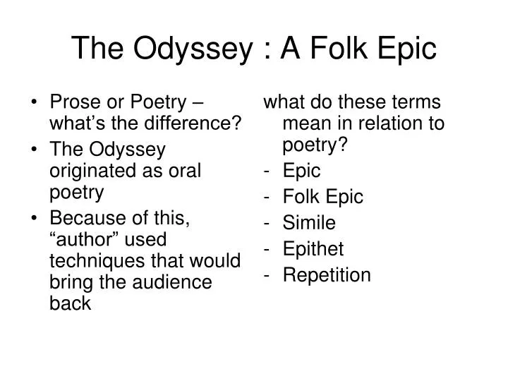 the odyssey a folk epic