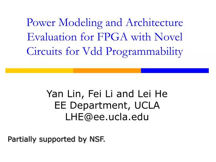 power modeling and architecture evaluation for fpga with novel circuits for vdd programmability
