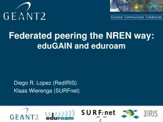 Federated peering the NREN way: eduGAIN and eduroam