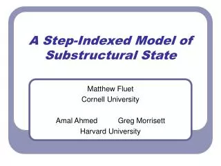 A Step-Indexed Model of Substructural State
