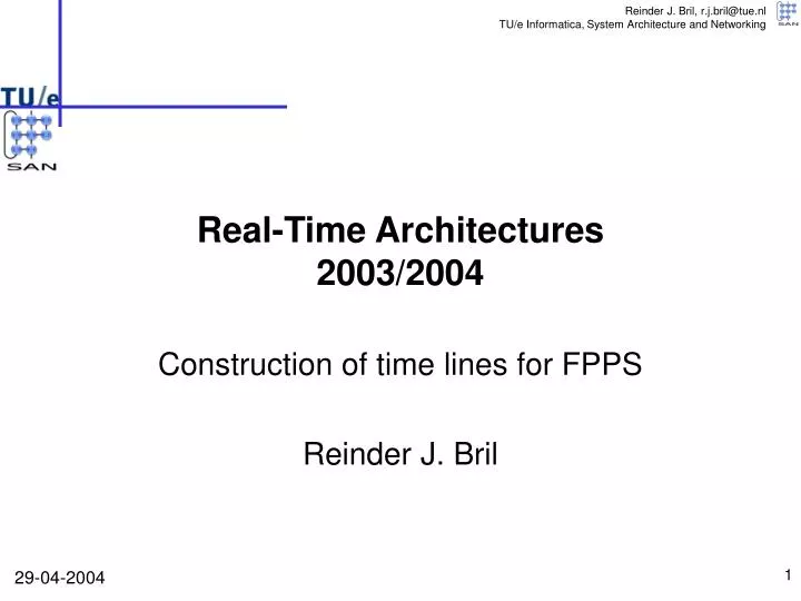 real time architectures 2003 2004