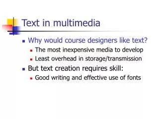 Text in multimedia