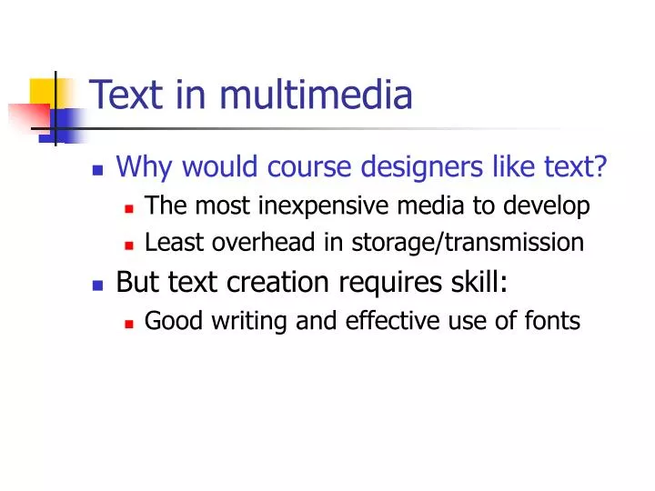 text in multimedia
