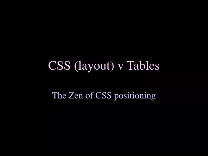 css layout v tables