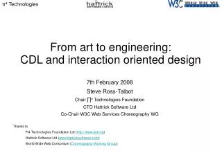 From art to engineering: CDL and interaction oriented design