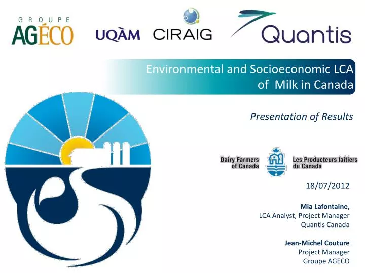 environmental and socioeconomic lca of milk in canada