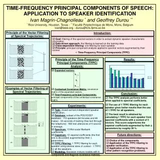 TIME-FREQUENCY PRINCIPAL COMPONENTS OF SPEECH: APPLICATION TO SPEAKER IDENTIFICATION
