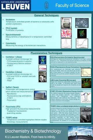 ConfoCor 1 (Zeiss) 	Inverted confocal microscope for: - FCS measurements in solution