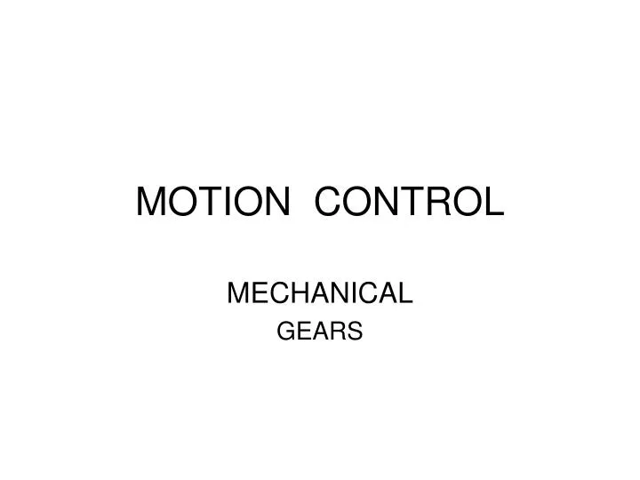 motion control