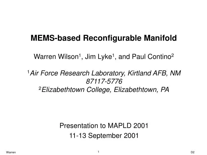 presentation to mapld 2001 11 13 september 2001
